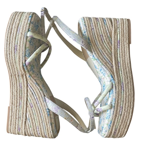 Dolce Vita , Elvia Purple Floral Ankle Strap Platform Espadrille Wedges - Picture 2 of 8